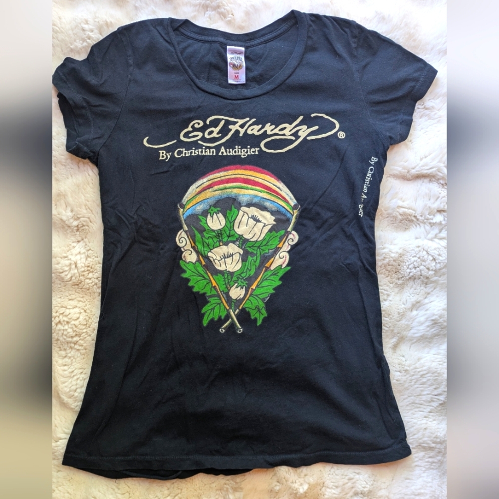 Ed Hardy by Christian Audigier Rose Tee